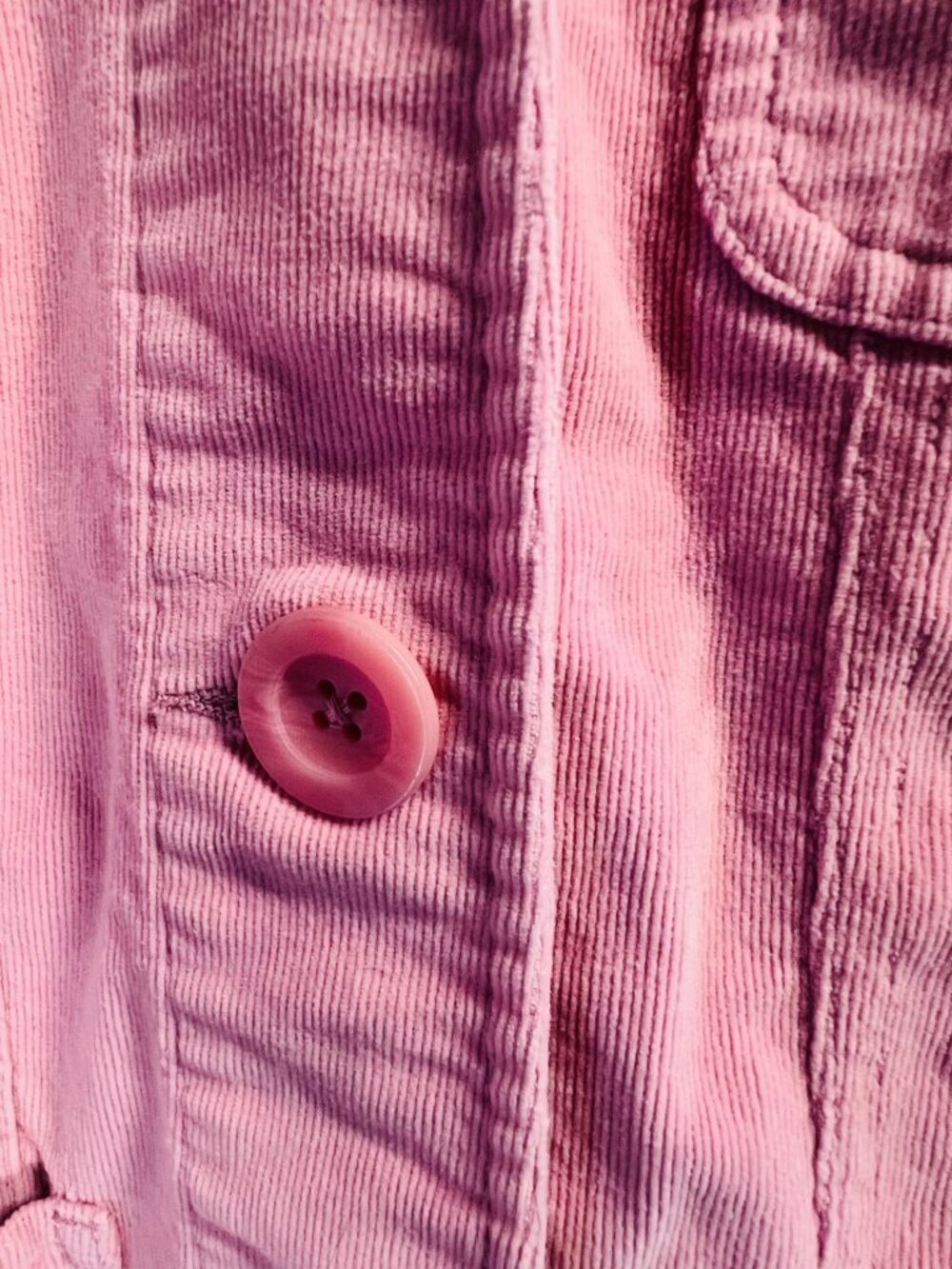 Cato Pink Corduroy Button-Up Jacket With Four Pockets Womens Size L - Picture 6 of 8
